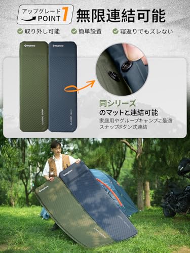 KingCamp Air Mattress, Automatic Inflator with Integrated Pillow, Water-Resistant, Compact, Camping Mat, Car Sleeping Mat, Air Bed, Nap Mat, Tent Camp