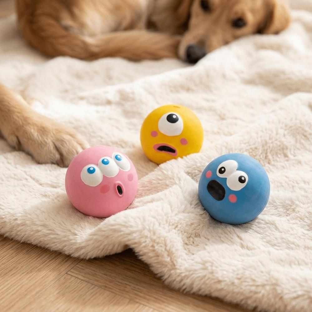 Sport Ball Shape Squeaky Dog Toy Eco Latex Pet Interactive Ball Indoor Outdoor Play