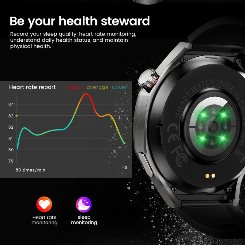2025 Nouvelle Montre Connectée Homme Tracker GPS Écran AMOLED HD Fréquence Cardiaque Appel Bluetooth NFC Étanche Sports Extérieur Fitness Montre Connectée