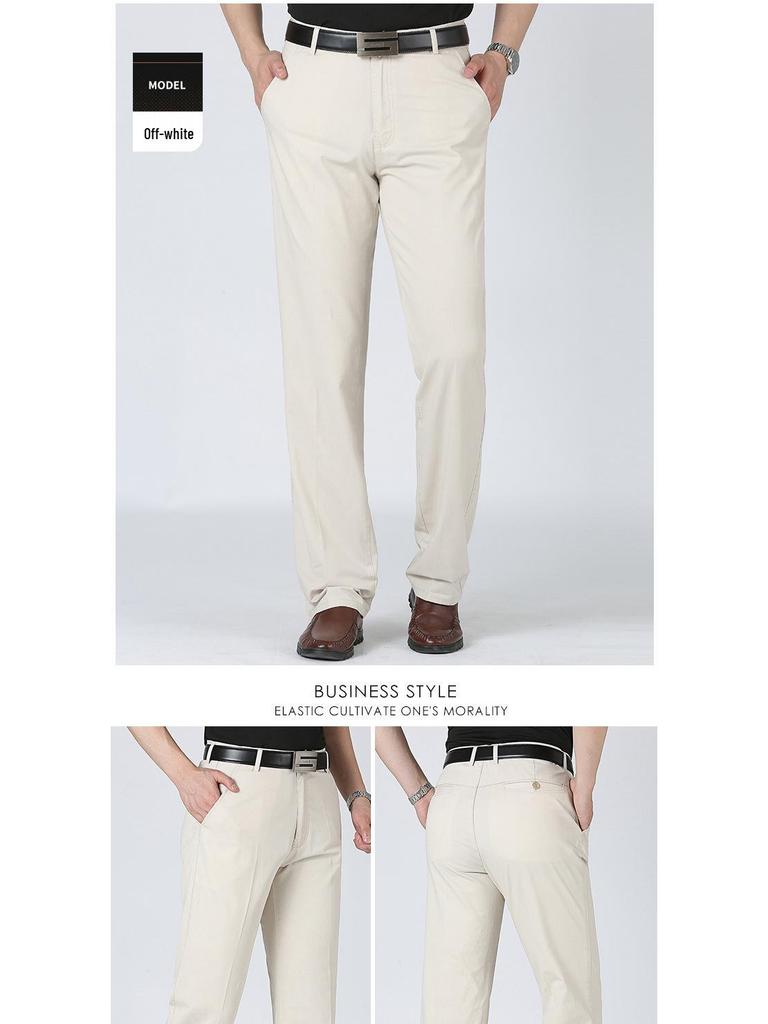 2024 Herren Leichte Baumwoll Freizeithose - Atmungsaktiv, Lockeres gerades Bein, Business Casual