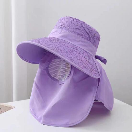 Sun Hat High-Density Sunscreen Fabric UPF50+ Protection Wide Brim Fisherman Hat Shawl Face Guard Design Outdoor Summer Hat