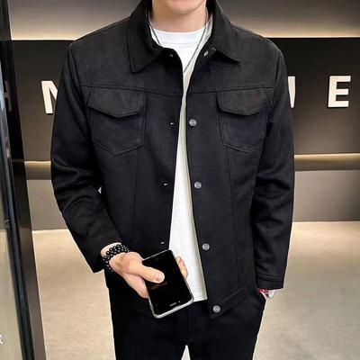 2025 Trendy Suede Men's Jacket: High-End Spring/Autumn Casual Wear