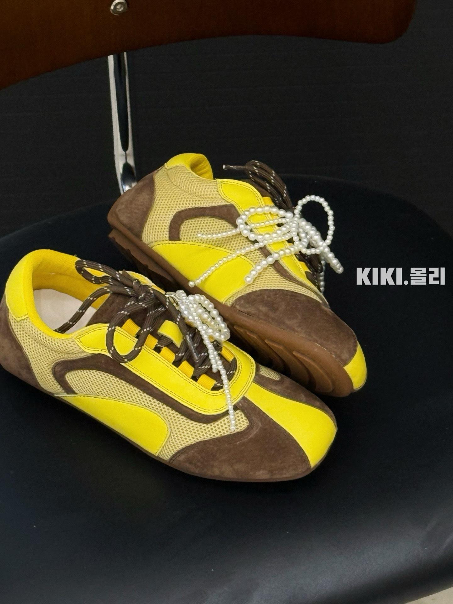 

Flat-bottomed casual single shoes women s 25 new fashionable versatile breathable comfortable pearl lace-up 40 жовтий