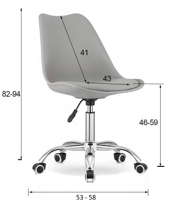 Silla giratoria ALBA - blanca y gris
