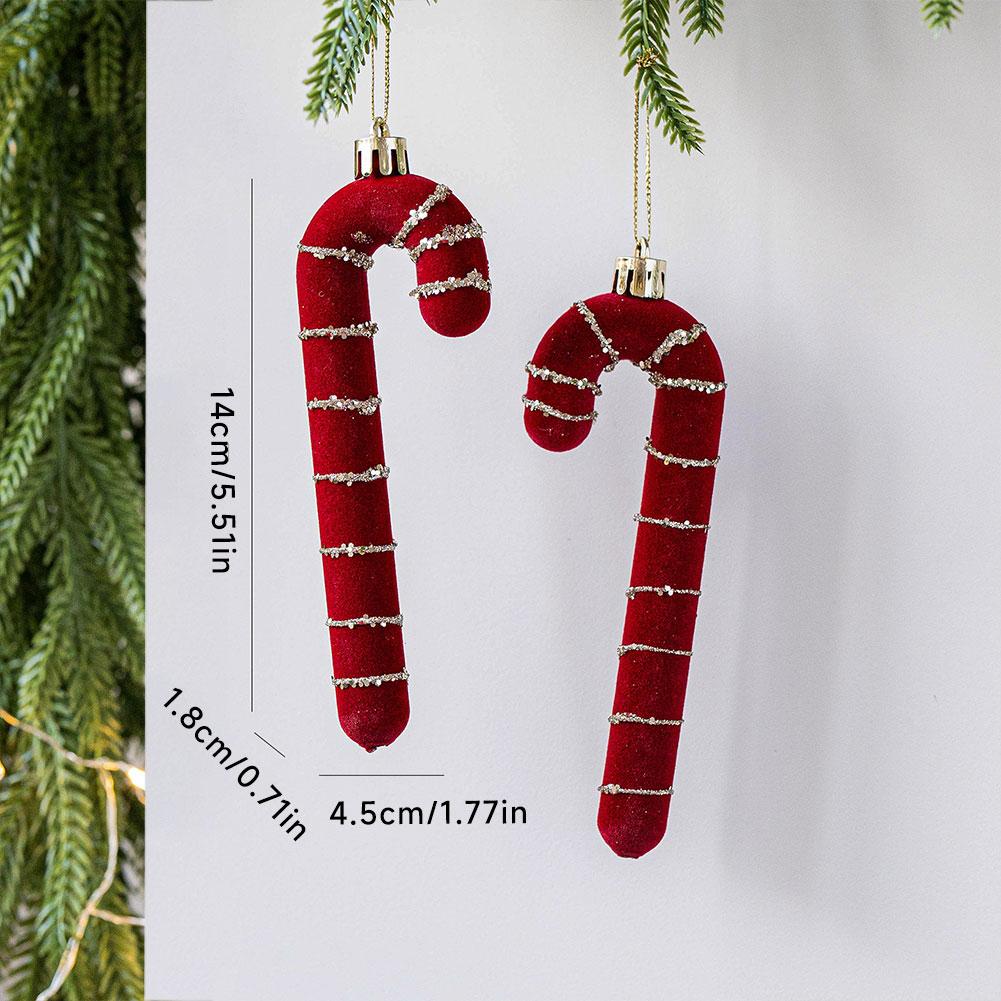 Red Velvet Flocked Christmas Tree Pendant Snowflake Bell Wreath Stocking Bow Elk Christmas Decoration Ornaments Home Decor