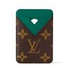Letter Logo Built-In Magnet Design Coated Canvas Card Holder Women Card Holder Borneo-Green M12855