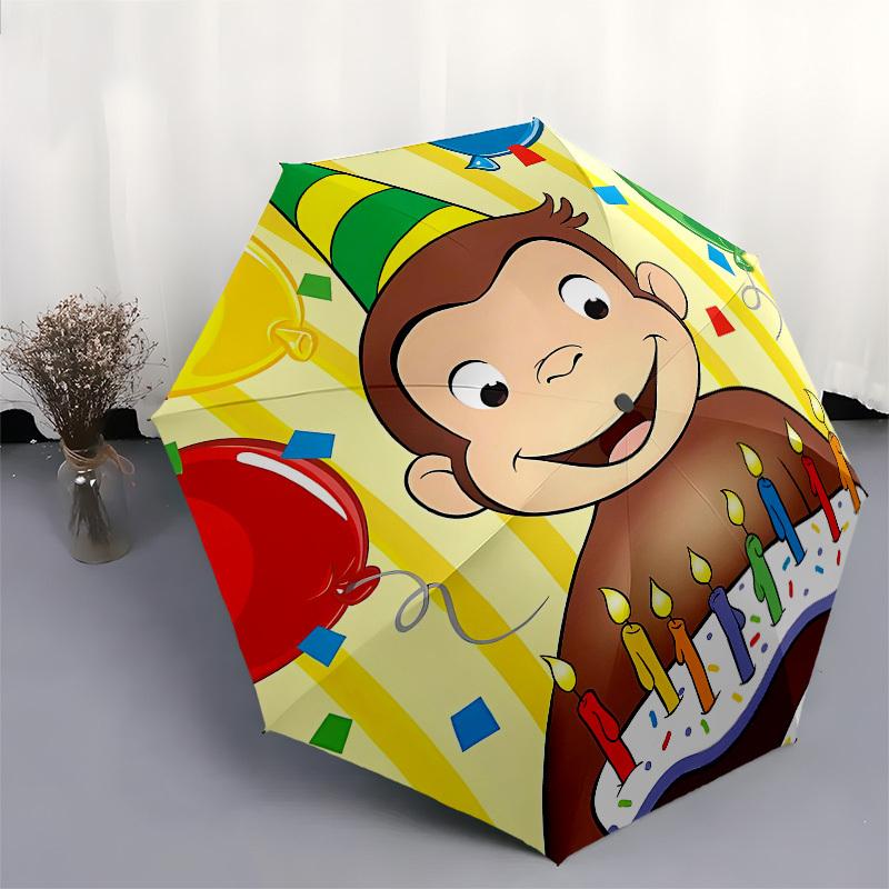 Birthday, Monkey Automatic Opening and Closing, 8 rib Structure Portable Umbrella, Suitable for Men and Women in All Seasons  Perfect Gift f
