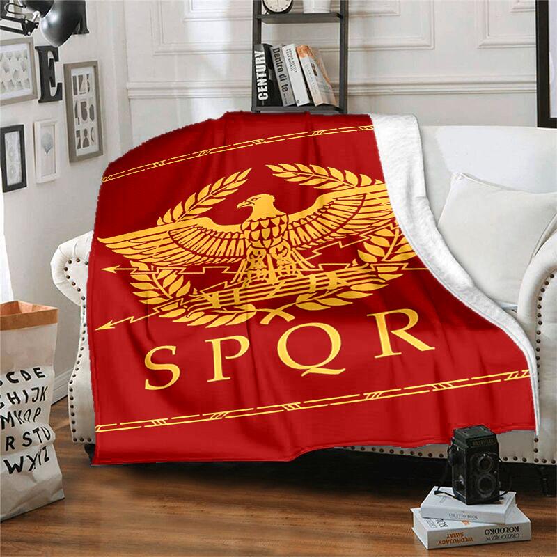 1pc Blanket SPQR Roman Eagle Print Design, Lightweight Blanket for Sofa, Bed- Soft &Warm, Gift for All Seasons Like Christmas, Halloween