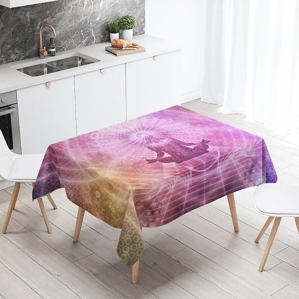 Meditation Buddha Tischdecke Wasserdicht Rechteckig Partydekoration Restauranttisch Küche Heimdekor