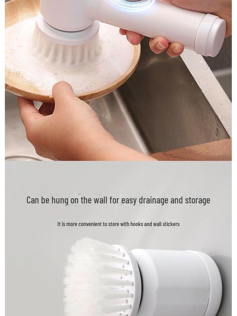 Rechargeable Multifunctional Electric Cleaning Brush for Dishes, Bathroom, Tile, and Pot