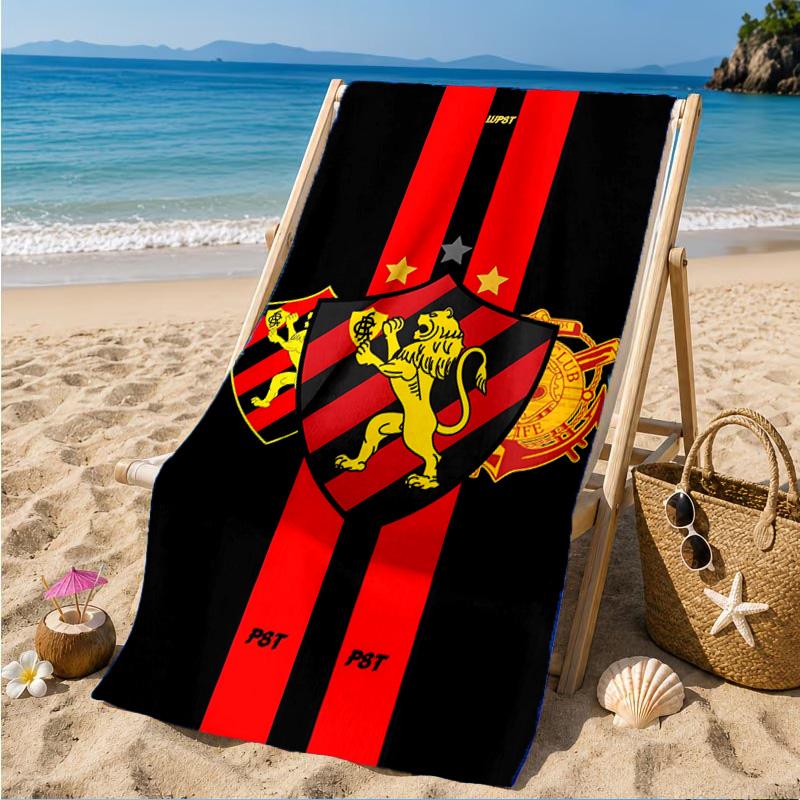 Sport Club Football Crest Printed Microfiber Beach Towel, Soft And Absorbent, Quick-Dry, Ideal for Summer Travel, Beach Essential, Swimming Pool