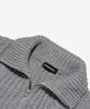 OTHERFITS Cable High-Neck Knit Zip-Up (Gray)