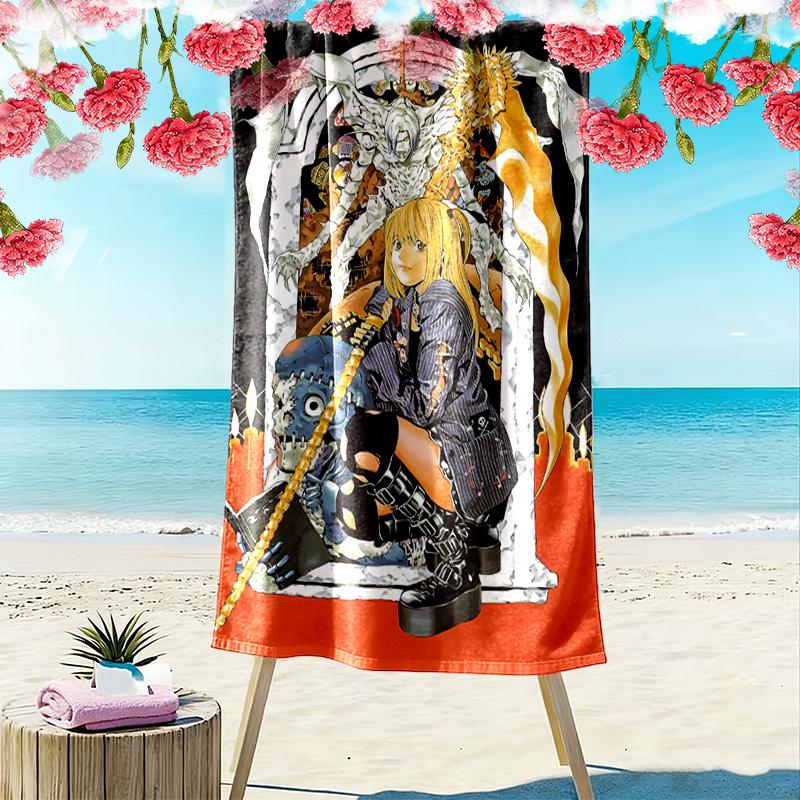 Death Note Print Beach Towel, Large Soft Quick Dry Towel for Beach Camping Swimming