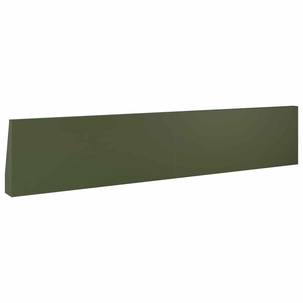 Retaining Wall 2 Pcs 100 X 12 X 40 Cm Steel Olive Green