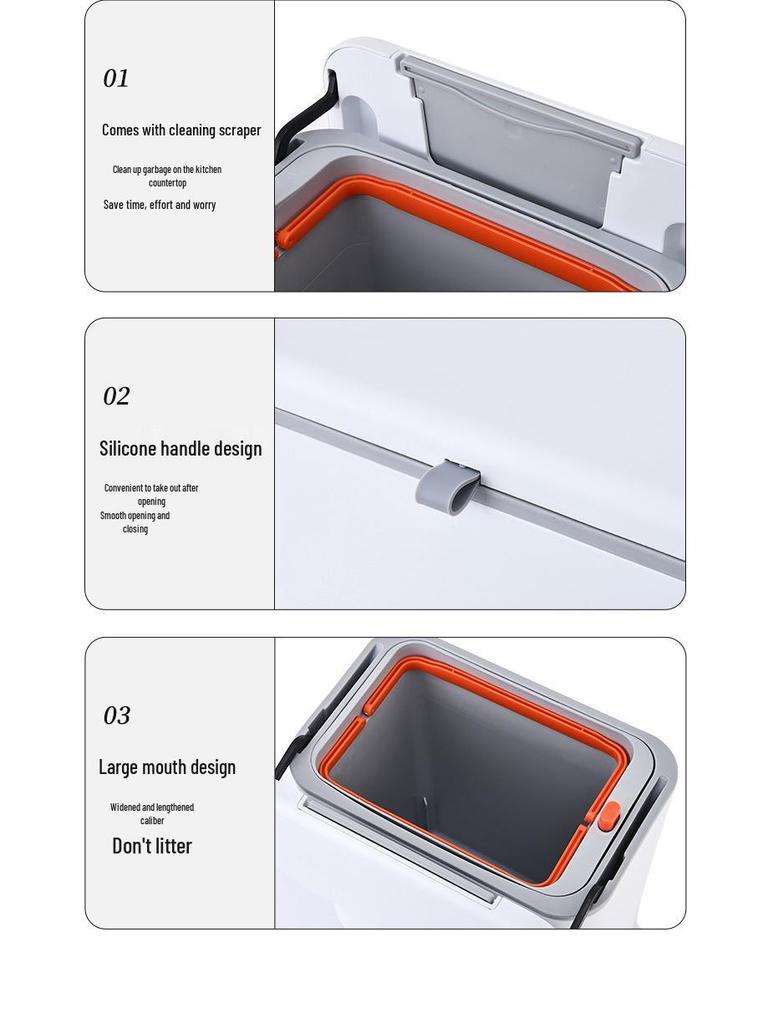 Wall-Mounted Kitchen Waste Bin with Lid - Ideal for Food Waste, Living Room, Bathroom, or Hanging Storage.