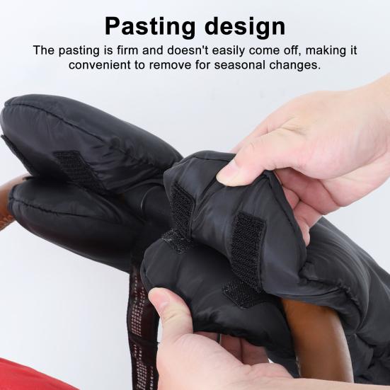 Infant Stroller Gloves Anti-Freeze Warm Muffs Plush Lined Hand Muffs Waterproof Stroller Mittens for Handlebars Cold Weather Winter Stroller