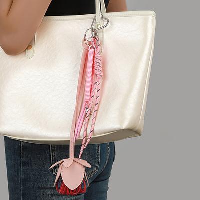 High-end Genuine Leather Flower Bag Accessory Cute Fashion Versatile Keychain Pendant New High-quality Cowhide Accessories Gifts