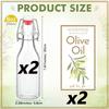Swing Top Glass Bottles for Olive Oil Homemade 8 oz Clear Flip Top Bottles with Airtight Lids Labels for Storing Homemade Oil