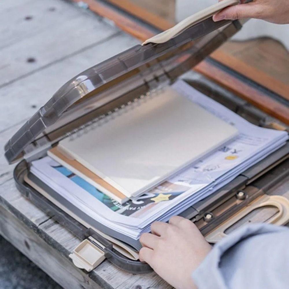 with Handle Documents Case Portable Document Storage Boxes Handheld File Bag Office Supplies