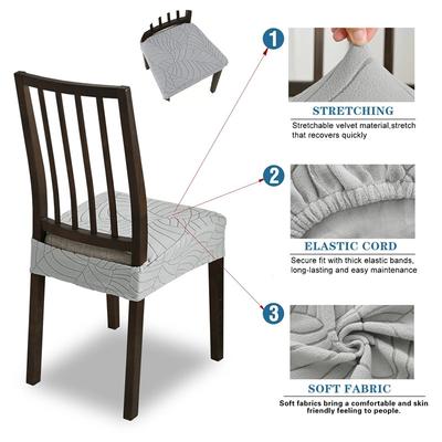 1/4Pcs Jacquard Chair Seat Covers Universal Dining Room Chair Cover Stretch Removable Chair Slipcovers For El Wedding Party