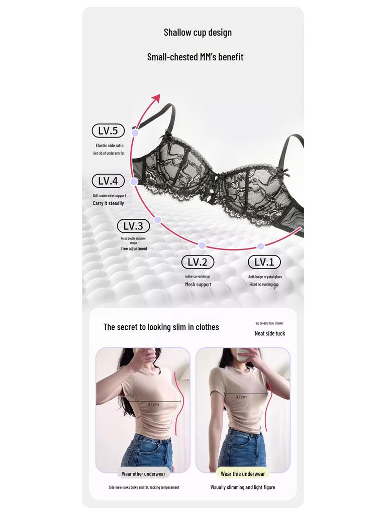 French Lace Lingerie Set: Lightweight, Breathable, and Minimizing Bra & Panty for Summer