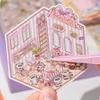 50 In 1 Miniature Scene Landscape Stickers Diy Pet 3D House Stickers Scene Collection Visual Stacking Cartoon