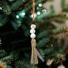 Snowman Bead Garland Exquisite Adorable Wood Rustic White Christmas Snowman Bead for Home Decor