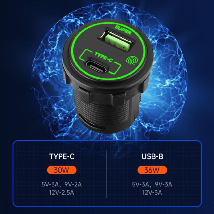Efficient 66W Charging Socket 2-Port Car Charger with LED Light and Safety Protections for Car Truck Boats Waterproof