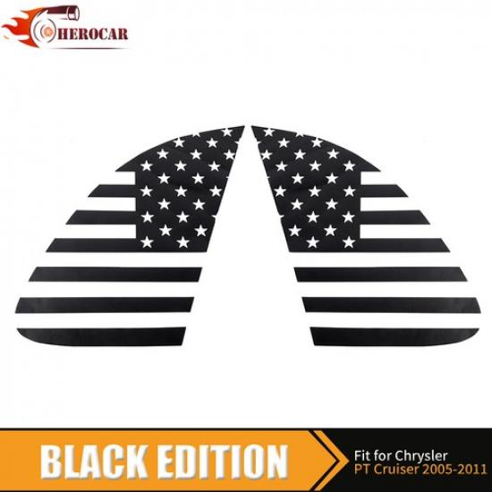2PCS Rear Window Flag Pattern Trim Sticker For Chrysler PT Cruiser 2005-2010