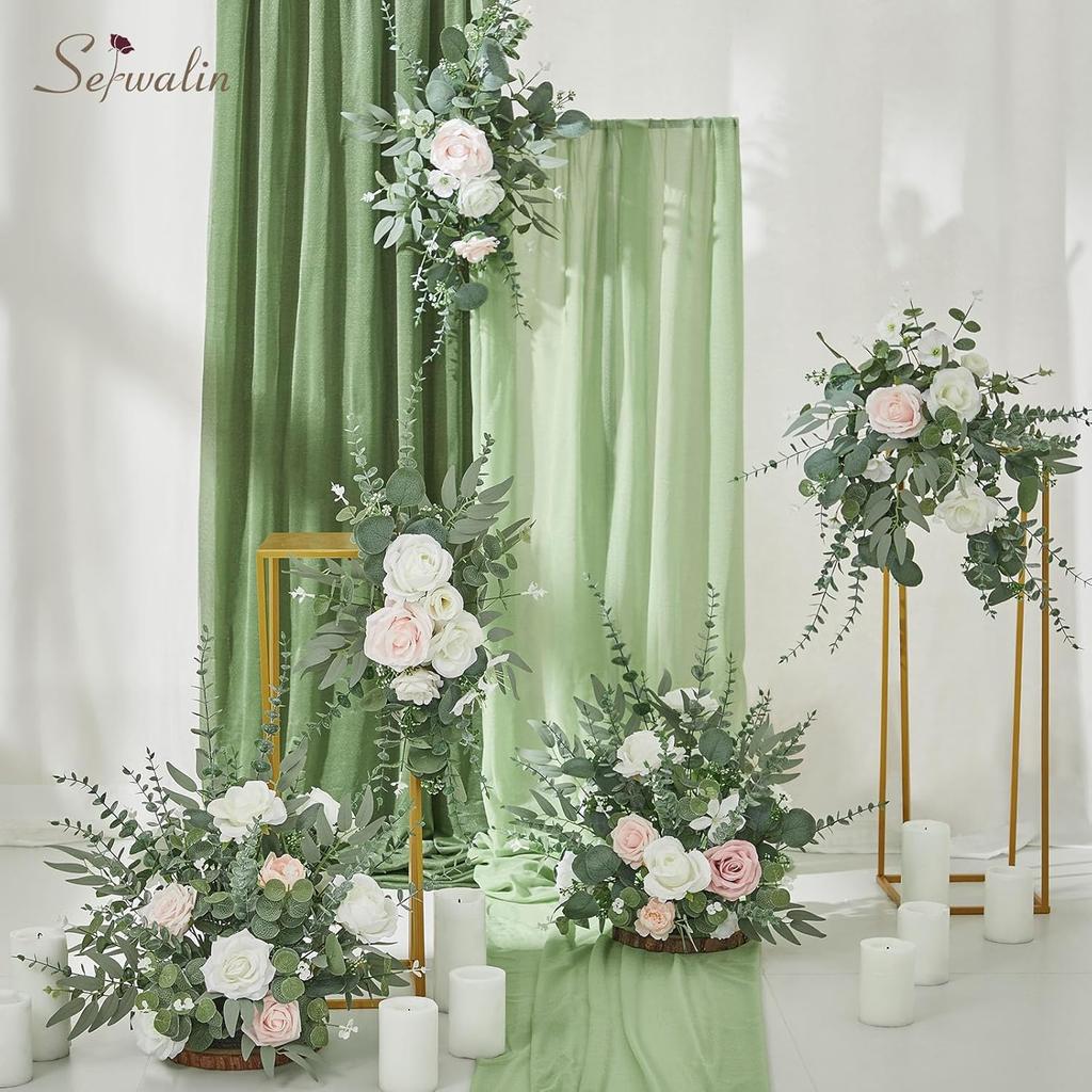 100pcs Artificial Mixed Eucalyptus Stems Leaves Bulk, 4 Kinds Fake Greenery Silver Dollar Eucalyptus Leaves Picks for DIY Bouquets Home Decor