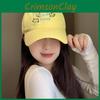 Yellow Trendy Embroidered Cat Baseball Hat For Women Perfect Summer Wear Casual