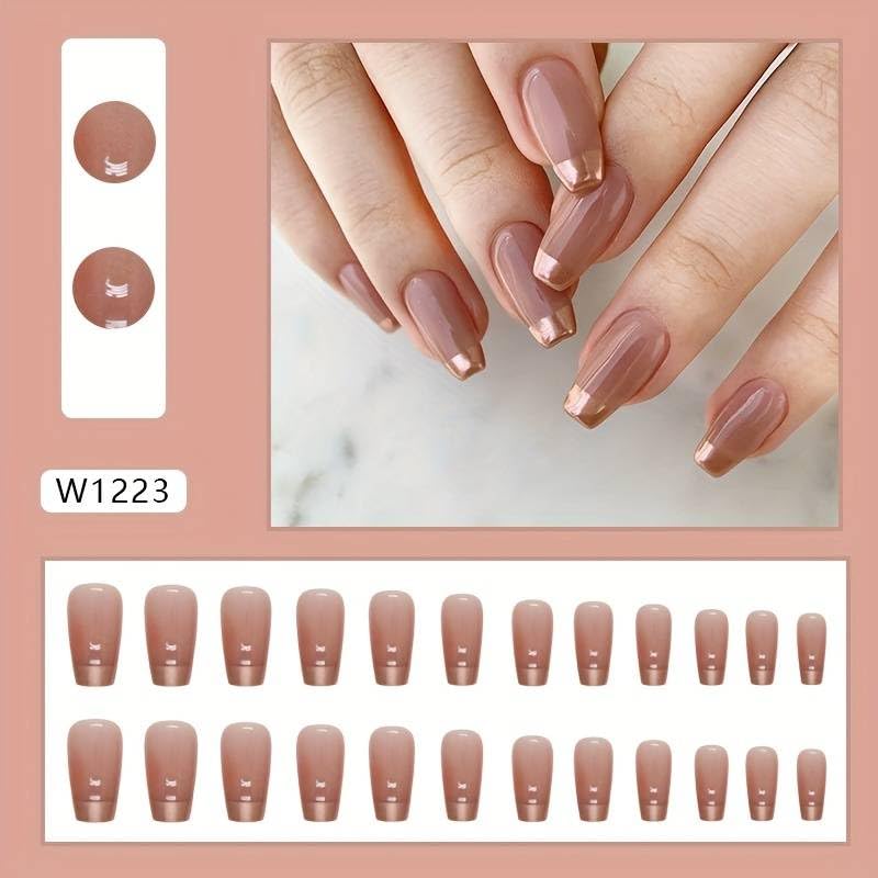 24 Reusable Artificial Fake Nail Set| Lightweight & Long Lasting| Easy To Use| Quick Fix For Festivals & Special Occasions