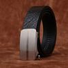 Fashion Trend Crocodile Pattern Stainless Steel Automatic Buckle Belt Men'S Genuine Leather First Layer Cowhide Business Dress Pants Belt