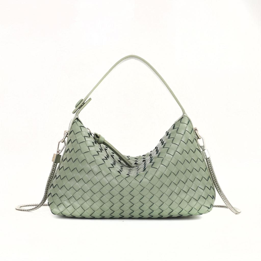 Handmade Lambskin Chain Crossbody Women's Dumpling Handbag