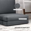 Foldable Floor Chair with Cushion, Convertible Padded Sofa, Living Room, Guest Room, Office, 75 X 268 X 18 Cm, Dark Grey