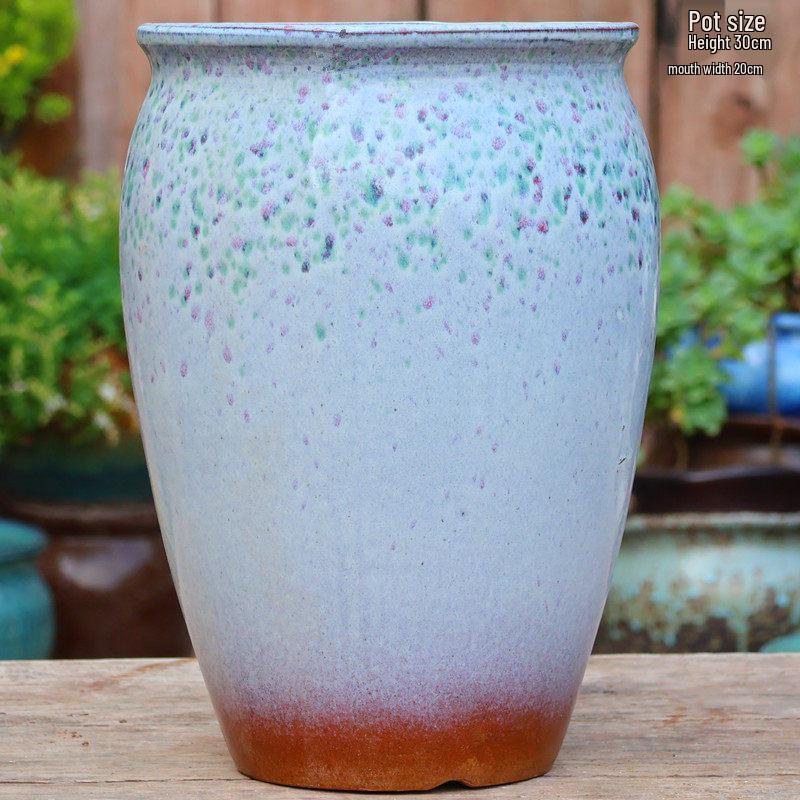 Retro Ceramic Wide Mouth Flower Pot - Tree Trunk Design for Succulents, Bougainvillea, Hydrangea, Roses  