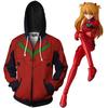 Evangelion Asuka Langley Soryu Cosplay Costume Anime Hoodie Zipper Sweat Jacket