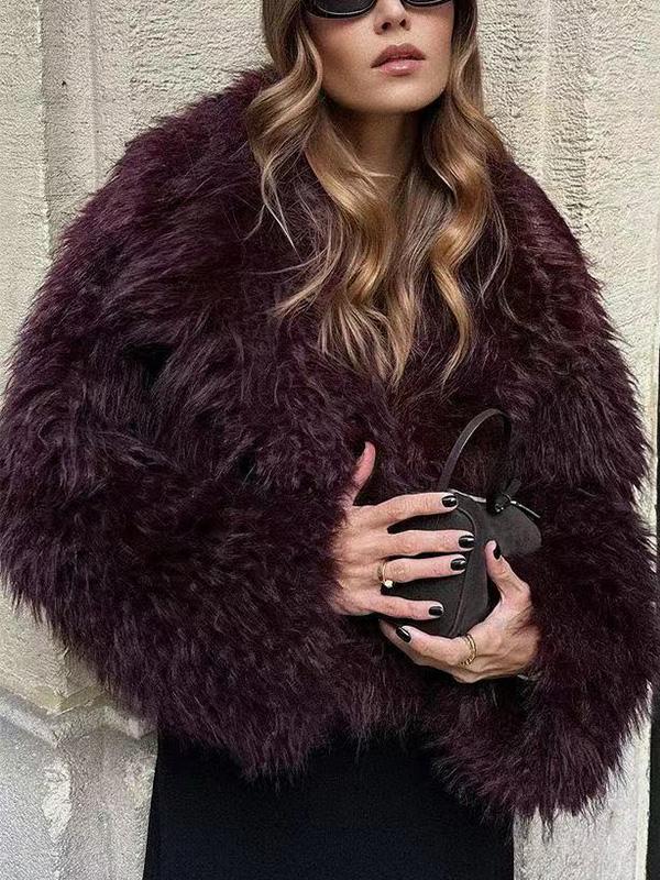 Medium-weight Fall/Winter Women's Coat Eco-friendly Faux Fur Short Coat