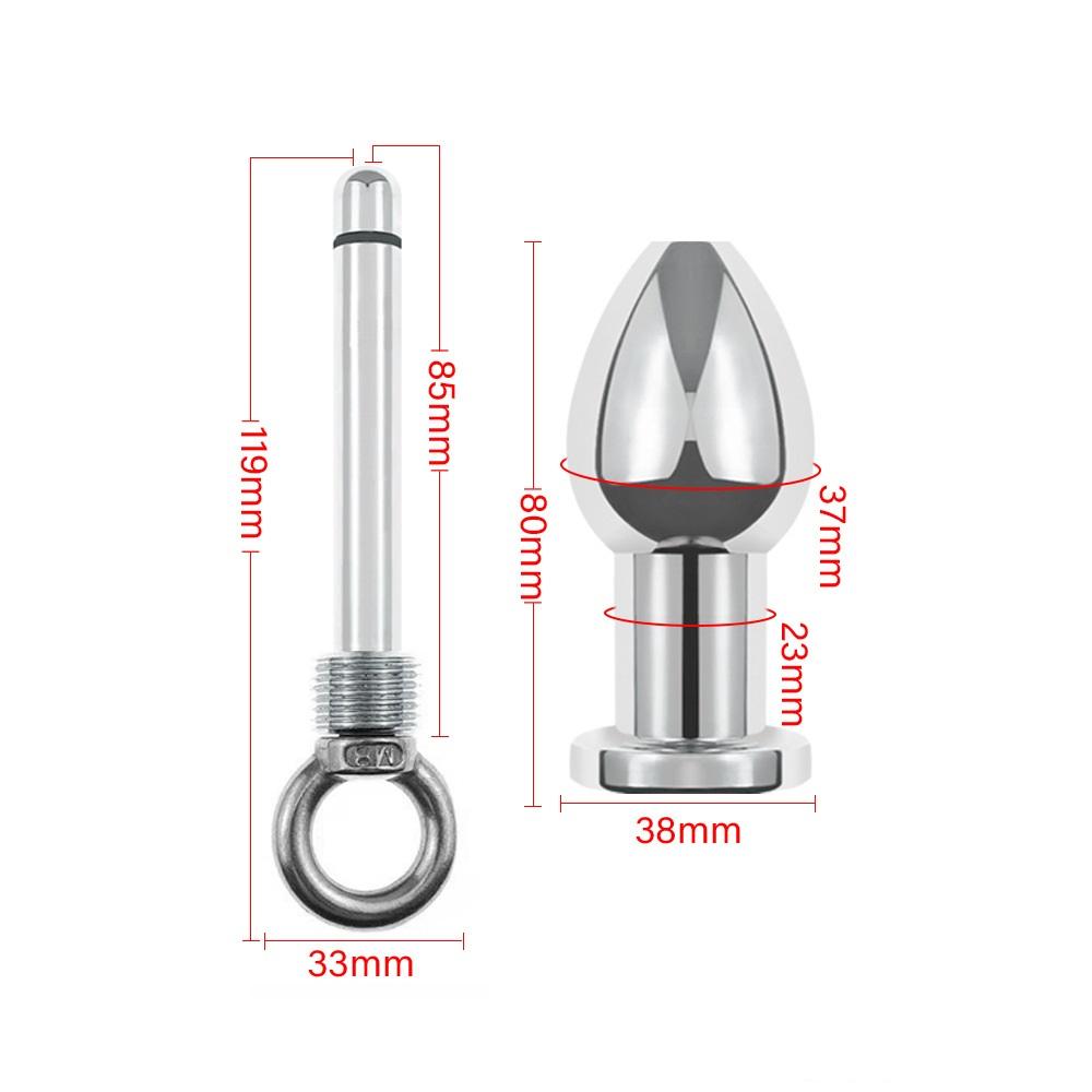 175g Dia 38mm Metal Inner Hollow Anus Beads Balls Flushable Anal Butt Plug Magnus Enema Syringe Cleaning Fetish Sex Adult Toys