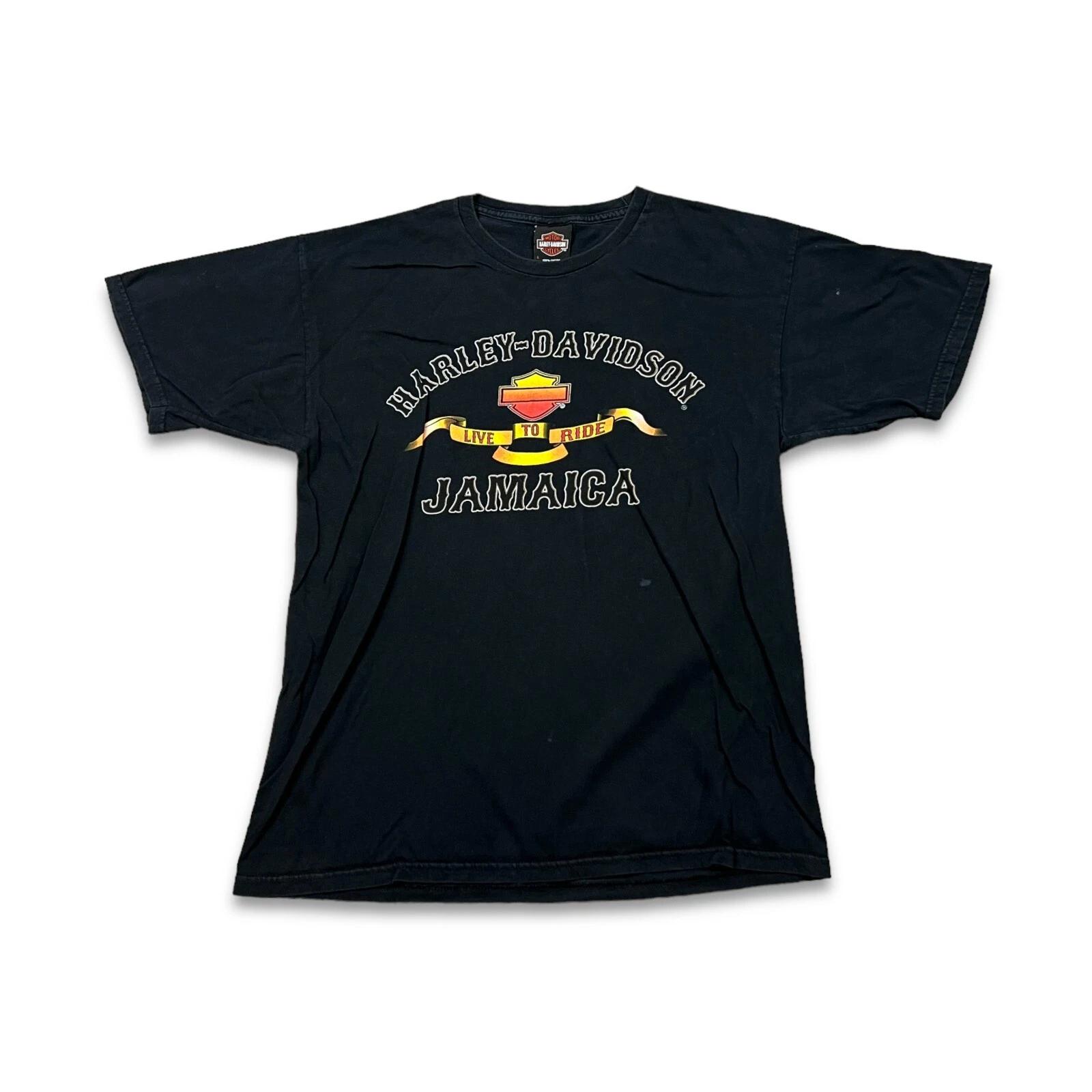 Vintage Y2K Harley Davidson T Shirt Mens Large Black Live To Ride Skull Tee 3XL