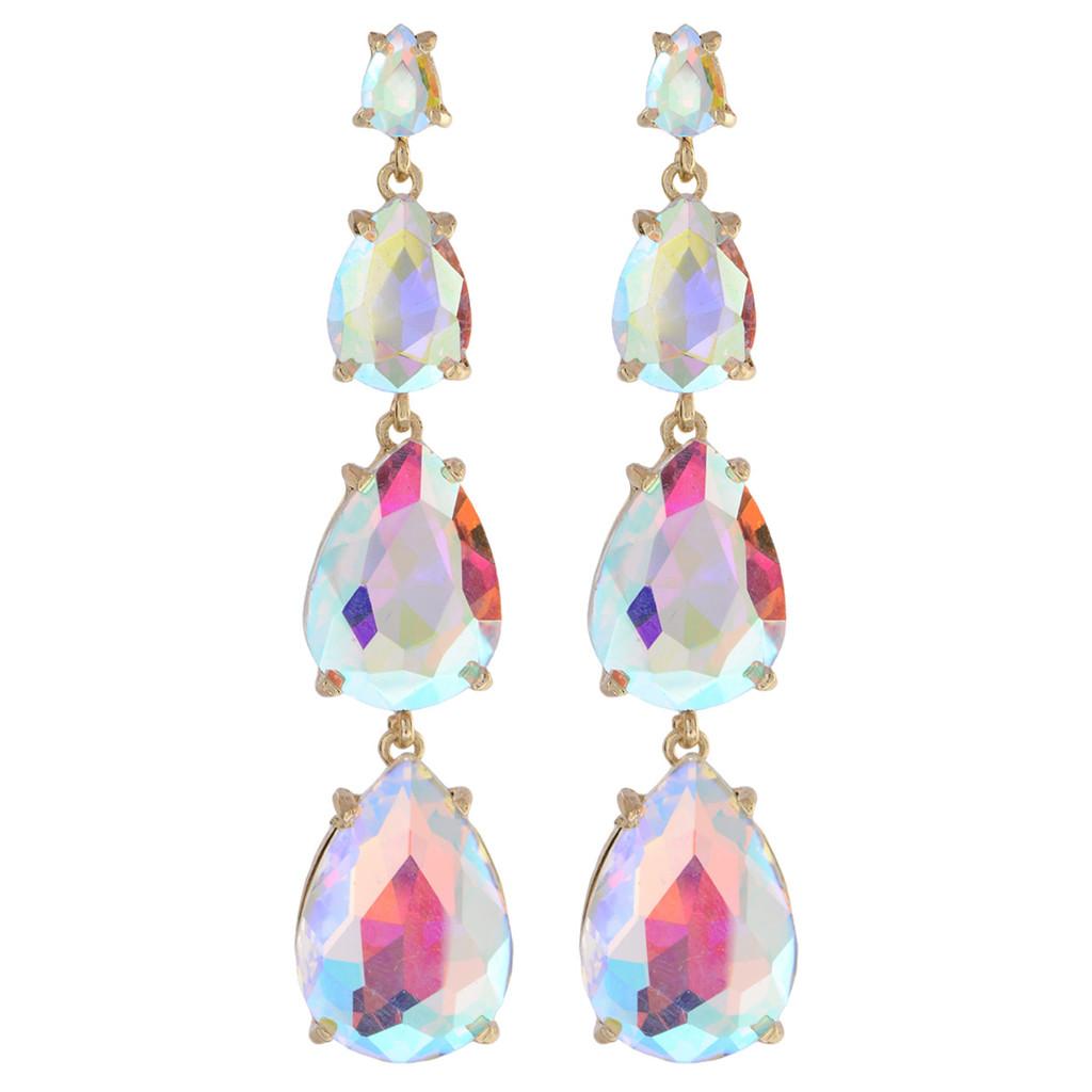 Geometric Drop Earrings With Cubic Zirconia For Women Fashion Jewelry Autumn