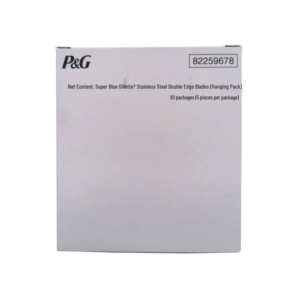 Echte Gillette Super Blue Edelstahl Rasierklingen, 5er-Pack Altmodischer Manueller Rasierer für Herren