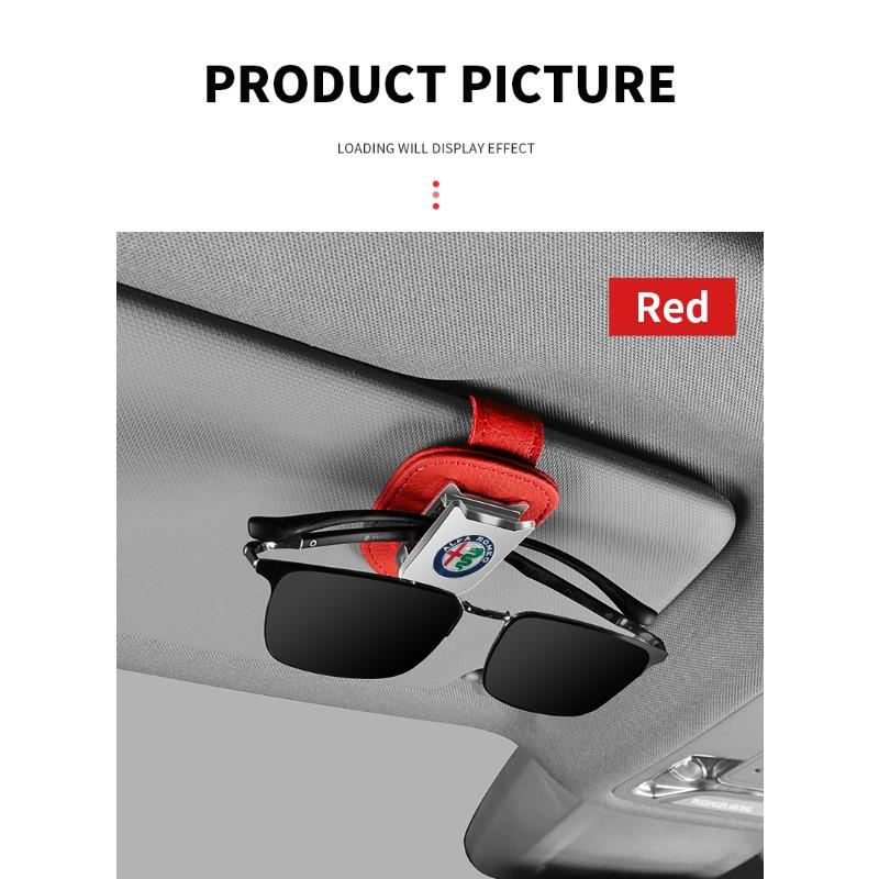 Car Auto Sun Visor Glasses Box Sunglasses Clip Card Ticket Holder Stand for Alfa Romeo Giulia Giulietta MiTo Stelvio Tonale 4C 8C Disco Volante Gloria