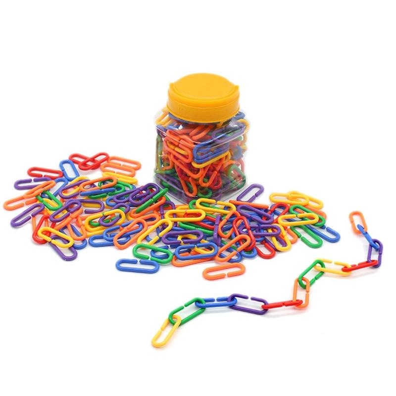3D Puzzle Geometry Chain Buckle Building Set Toy Learning Teaching Aid Shape Learning Toy Preschool Counting Toys 1