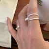 Geometric Line Hollow Ring Women's Irregular Knot Open Ring Ins Niche Index Finger Ring