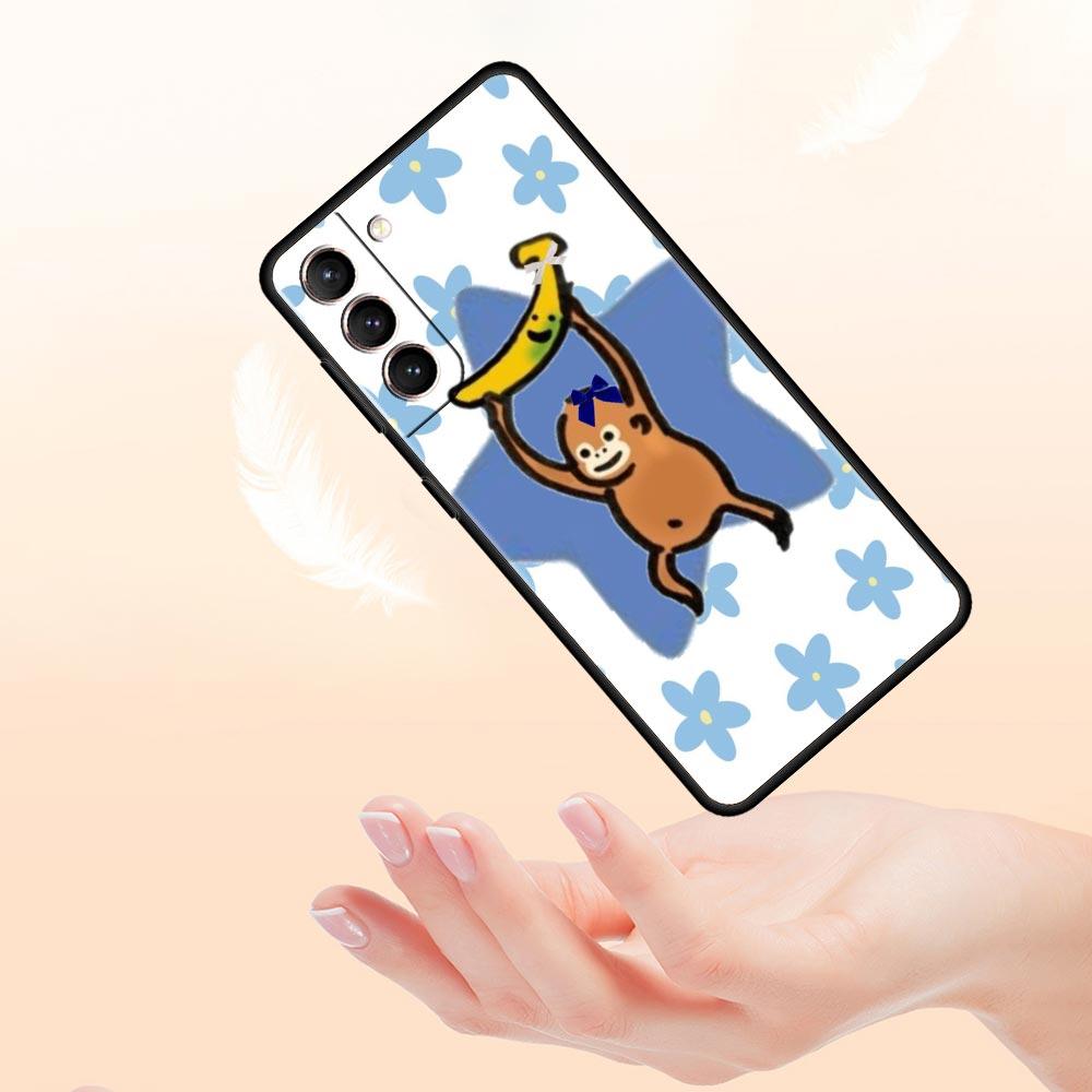 Affe Und Banane Handyhülle Cover für Samsung Galaxy S26 S25 S24 S23 S22 S20 S21 FE Ultra S25 Edge Plus 5G Weiche TPU Hülle Capas