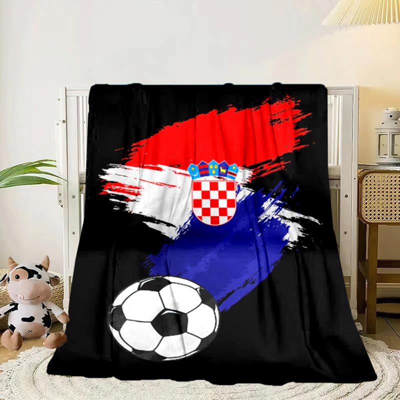 Coperta portatile/morbida per la Fiera del Calcio Croato, coperta da letto, adatta per viaggi, campeggio, soggiorni, uffici, divani, regali per tifosi