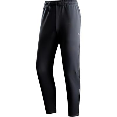 Running Series Casual Solid Color Fleece Lined Warm Knitted Sports Pants Men Bottoms Castle-Gray 952445301-1
