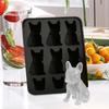 Ice Mold 3d French Bulldog Ice Mold Silicone Easy-Release Leak-Proof Reusable Press Maker Beer For Whiskey Wine Bartending Home