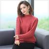 Women's Short Sweater Thickened Knitted Sweater Loose Semi-high Neck Base Sweater Solid Color Pullover